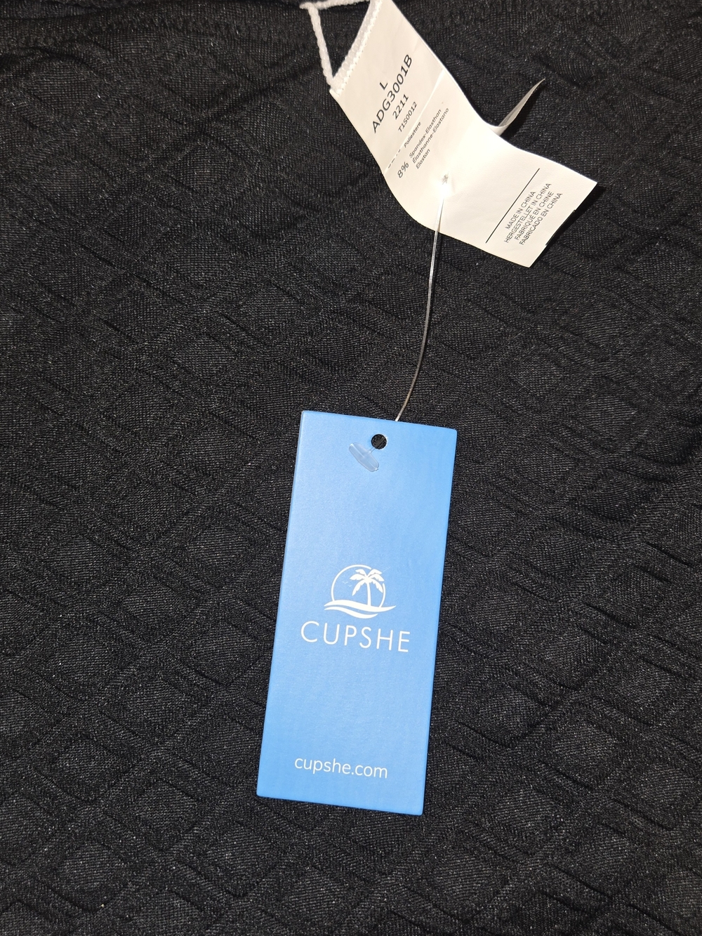 Cupshe Black Scallop One-Piece Swimsuit Large - Picture 4 of 5